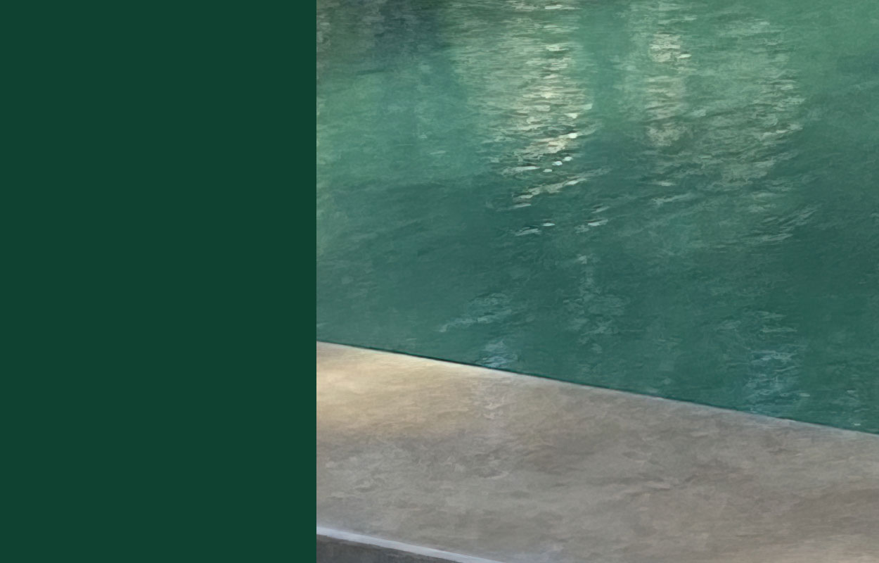 Piscine coque en fibre de verre aux bords élégants entourée de plantes luxuriantes, eau turquoise scintillante sous un doux éclairage, reflétant une atmosphère de luxe et de détente.