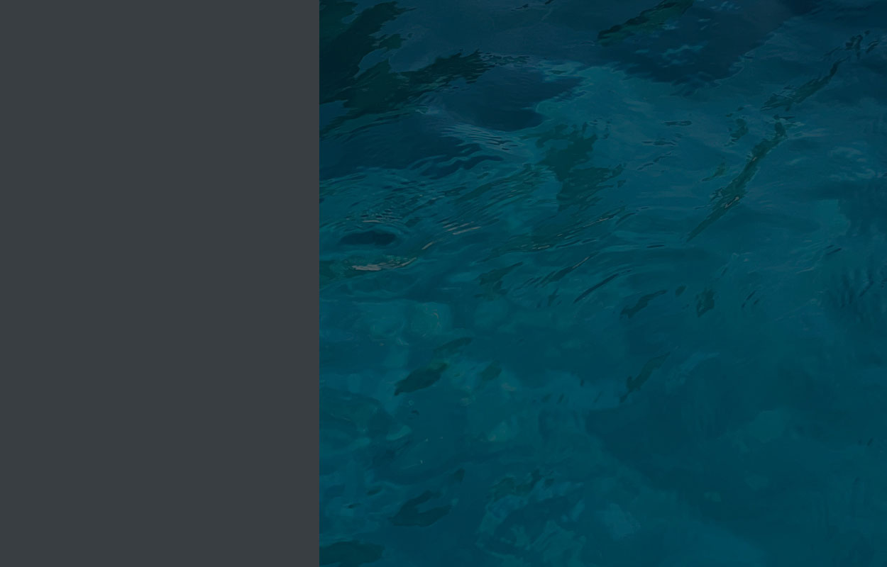 Surface d'eau bleu-vert avec reflets lumineux illustrant la clarté et la sérénité d'une piscine coque